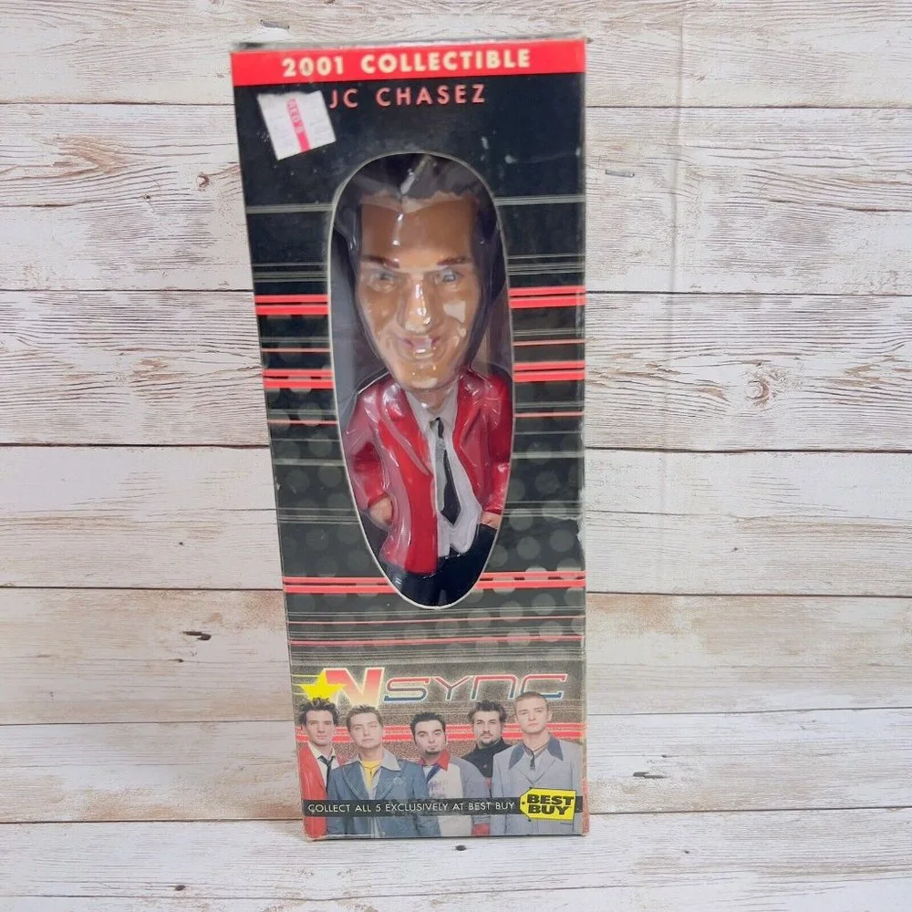 VTG 2001 NSYNC JC Chasez Bobble Head 8”‎ Doll Best Buy Exclusive w/Authenticity
